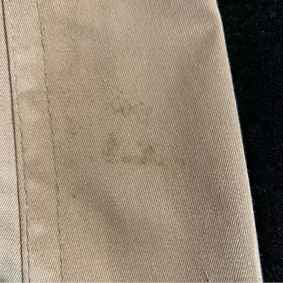 Vtg 40 L Beige Double Breasted Trench Coat Plaid Lining Made In Poland - Picture 8 of 12